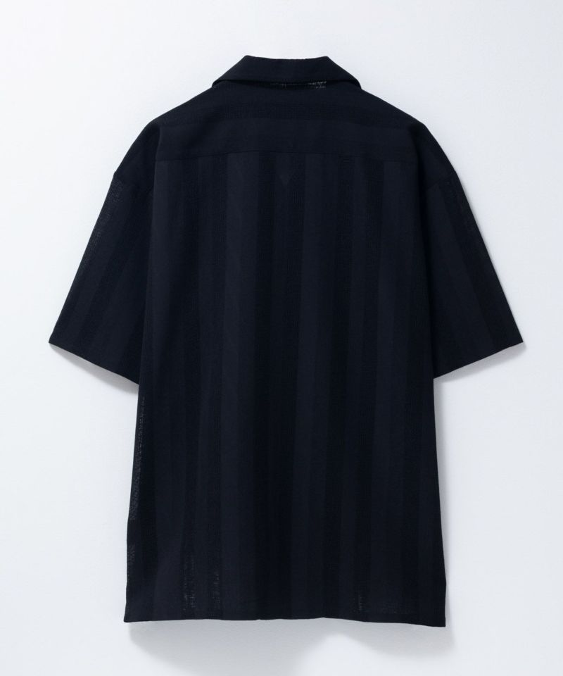 URBAN COLLECTION  カラミ織りストライプ オープンカラーシャツ メンズ商品画像-22