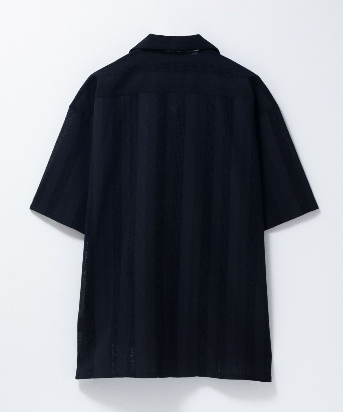 URBAN COLLECTION カラミ織りストライプ オープンカラーシャツ メンズ