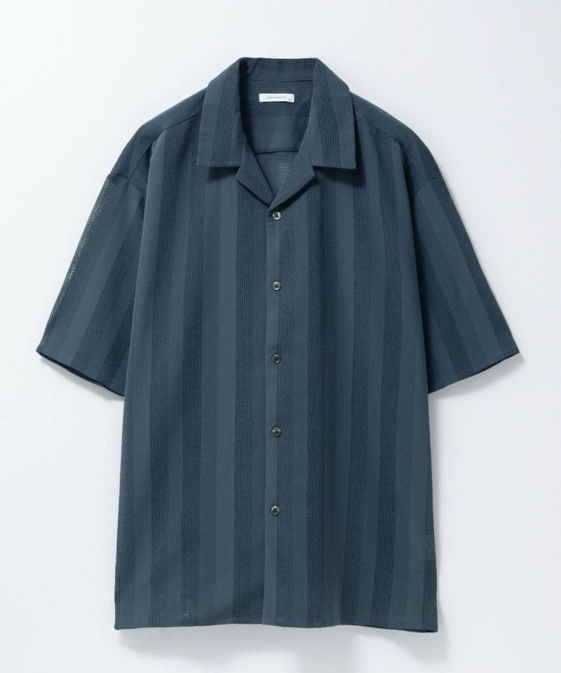 URBAN COLLECTION カラミ織りストライプ オープンカラーシャツ メンズ商品画像-23