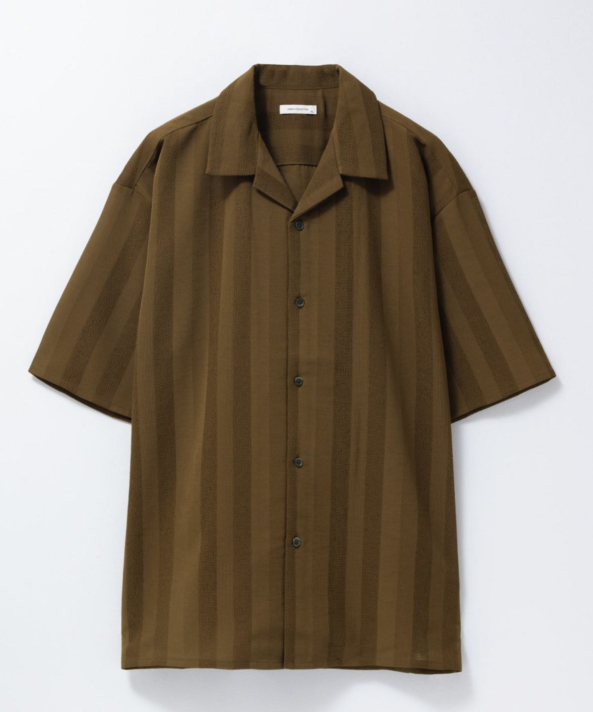 URBAN COLLECTION カラミ織りストライプ オープンカラーシャツ メンズ