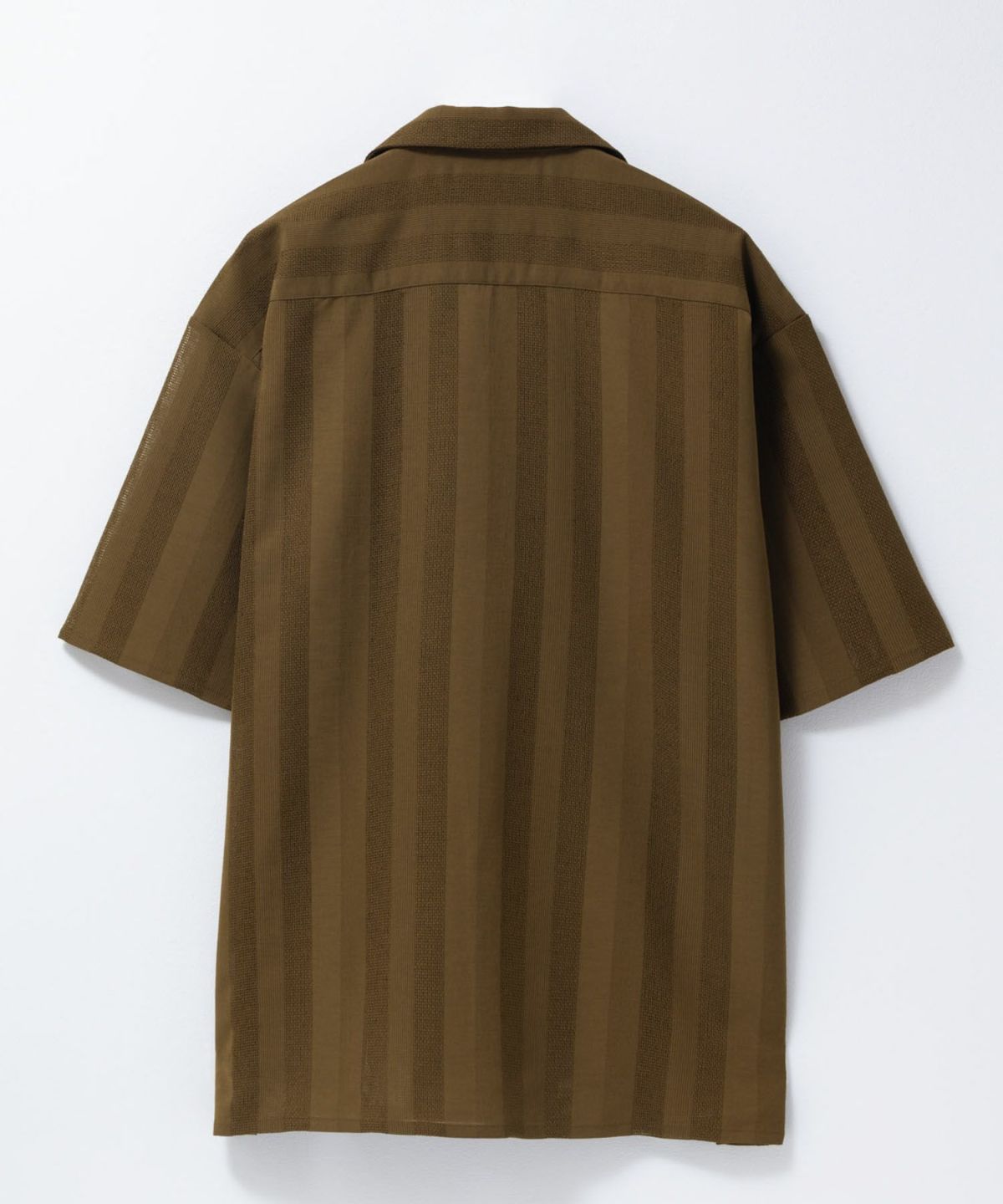 URBAN COLLECTION カラミ織りストライプ オープンカラーシャツ メンズ