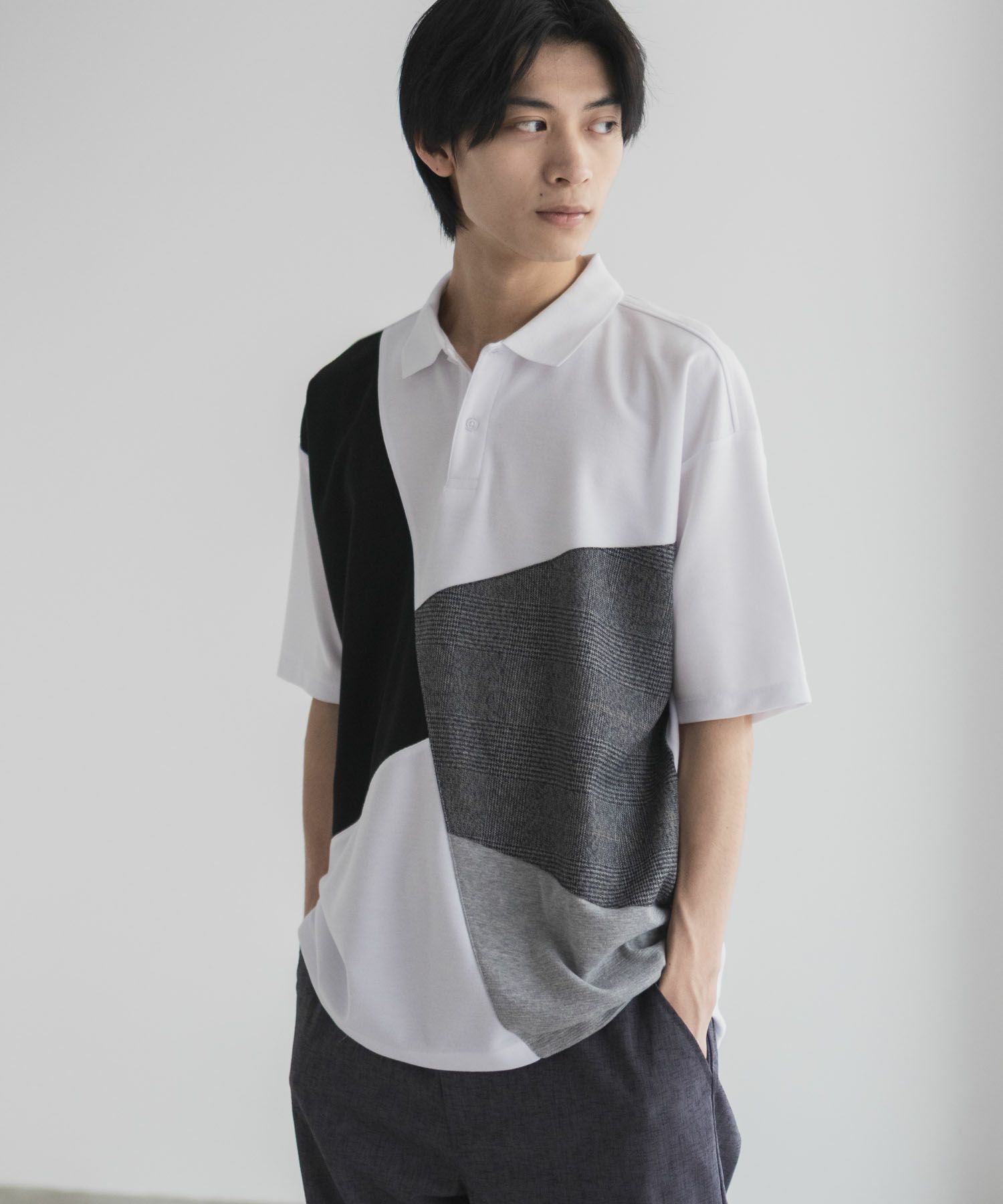 URBAN COLLECTION  鹿の子切替ポロシャツ メンズ商品画像-1