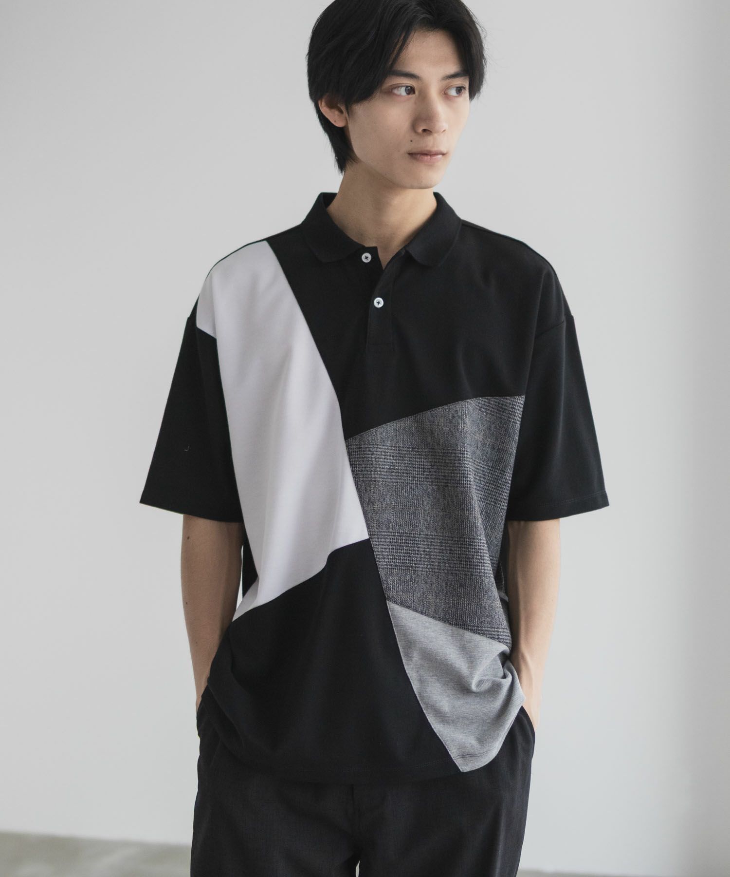 URBAN COLLECTION  鹿の子切替ポロシャツ メンズ商品画像-2