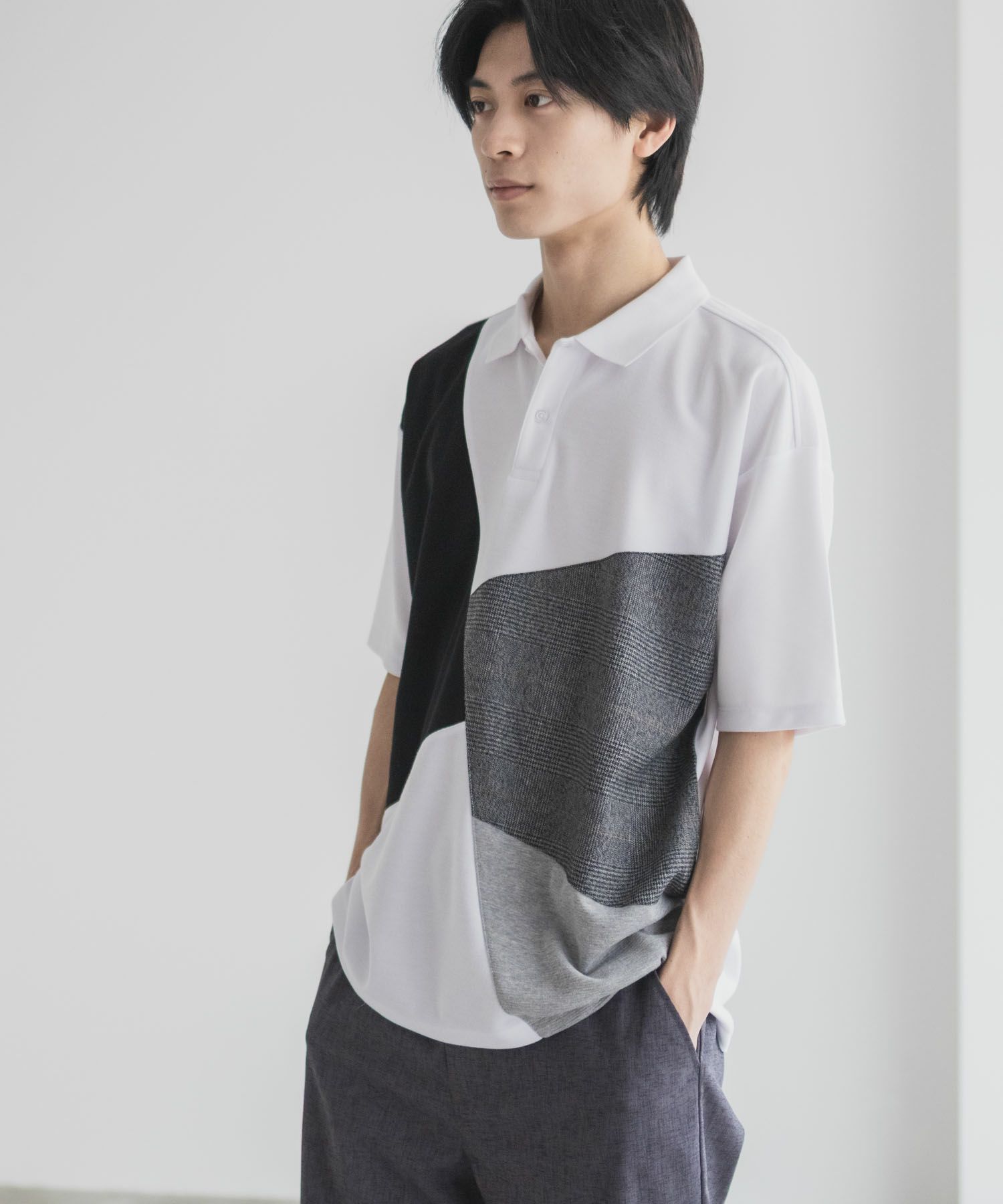 URBAN COLLECTION  鹿の子切替ポロシャツ メンズ商品サムネイル-6