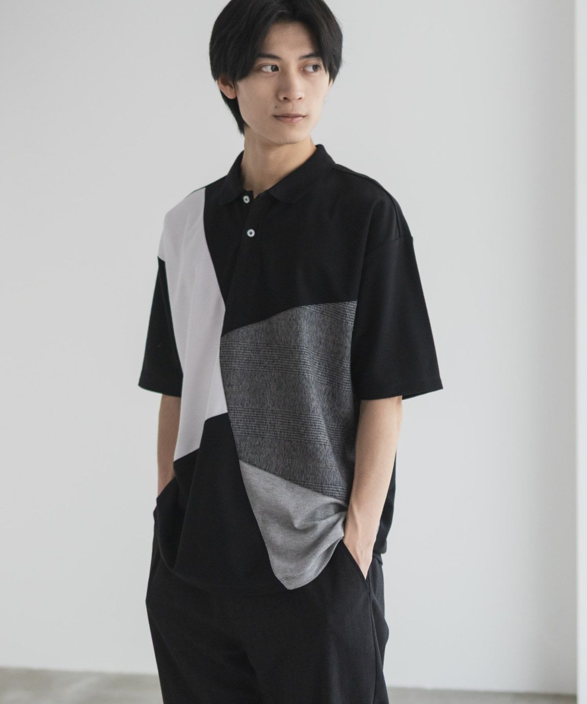 URBAN COLLECTION 鹿の子切替ポロシャツ メンズ