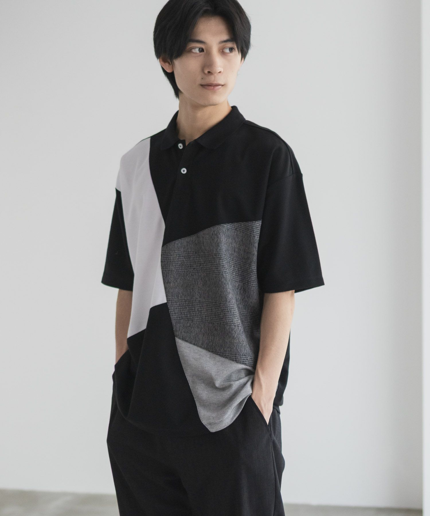 URBAN COLLECTION 鹿の子切替ポロシャツ メンズ