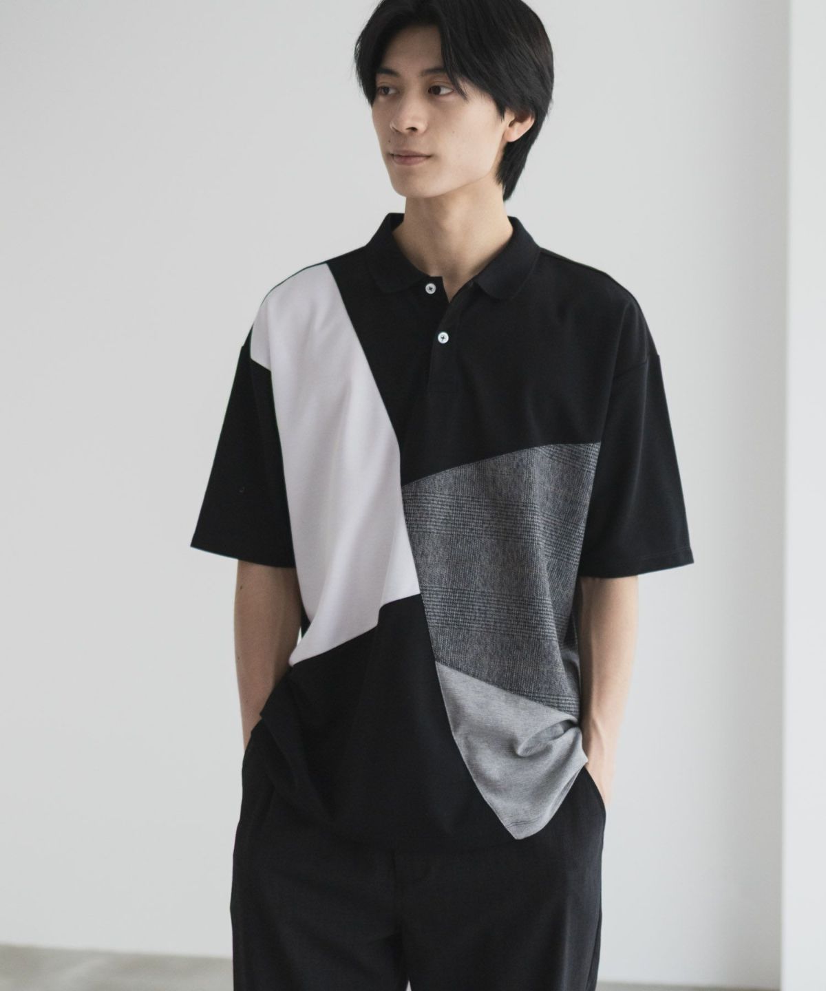 URBAN COLLECTION 鹿の子切替ポロシャツ メンズ