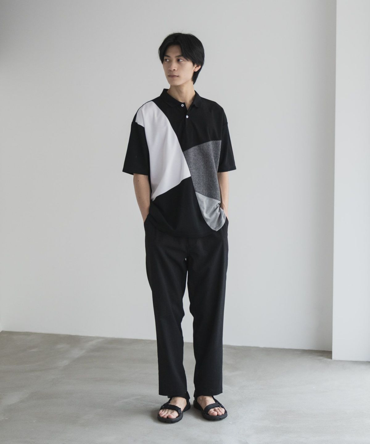 URBAN COLLECTION 鹿の子切替ポロシャツ メンズ