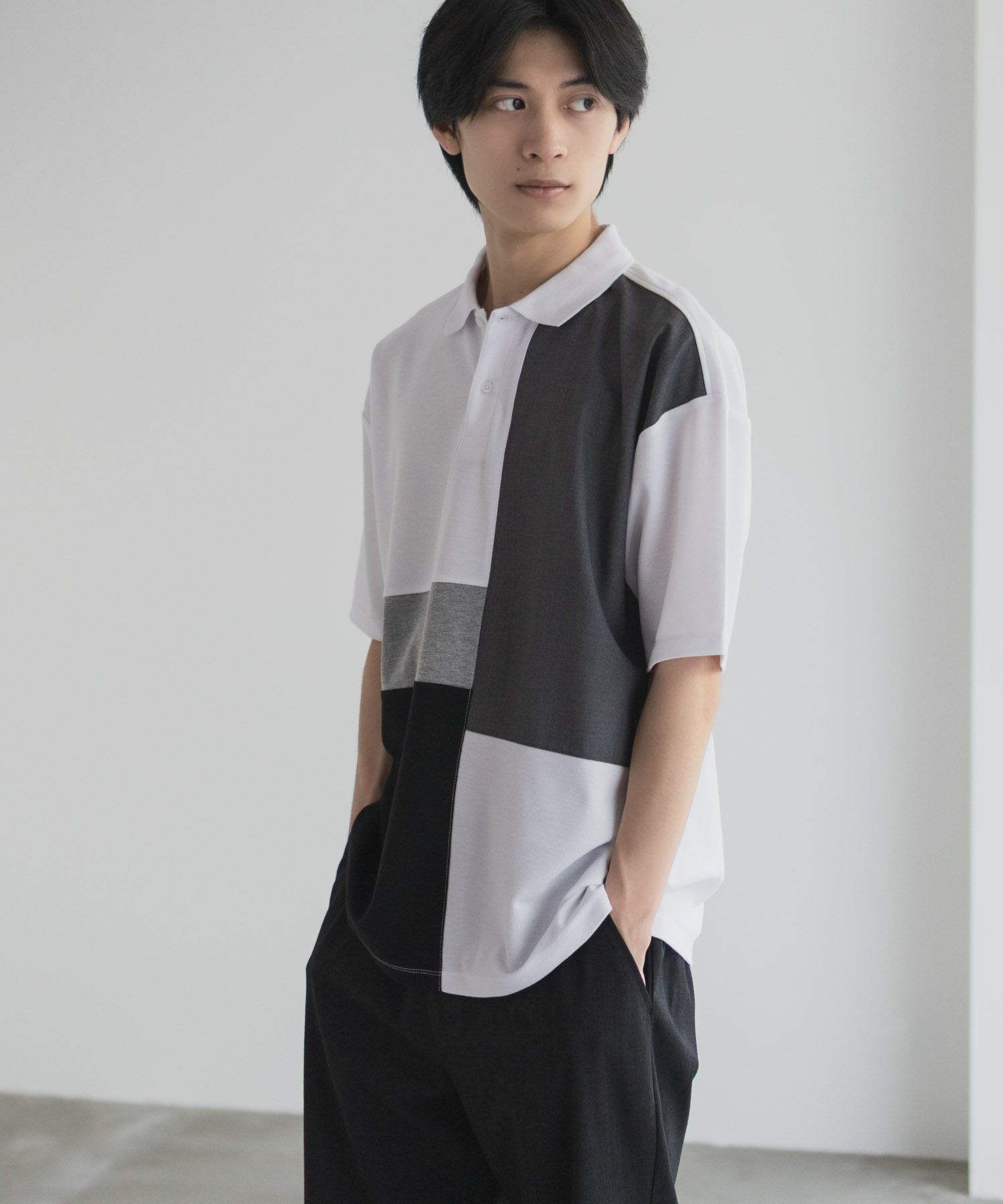 URBAN COLLECTION 鹿の子切替ポロシャツ メンズ
