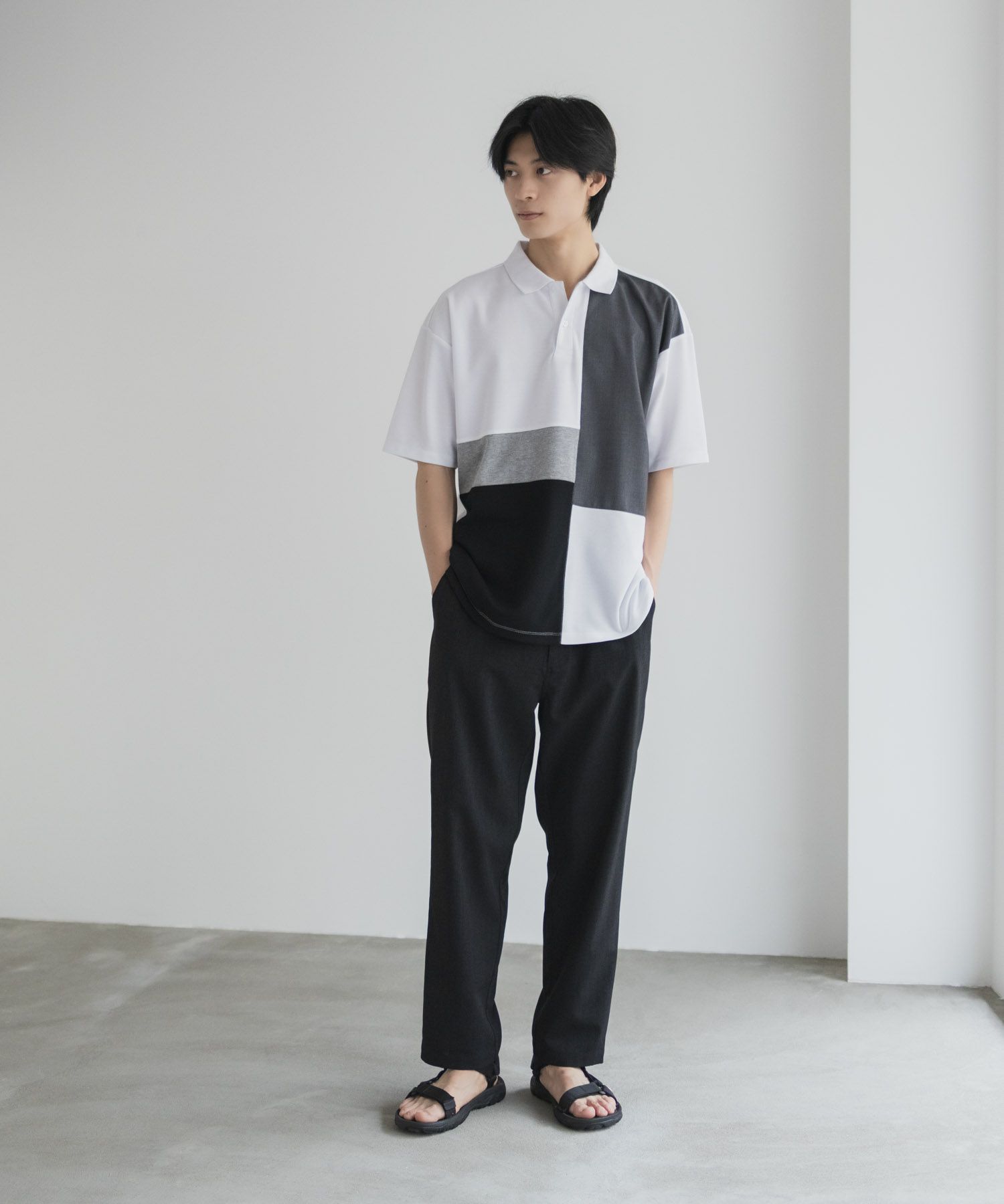 URBAN COLLECTION  鹿の子切替ポロシャツ メンズ商品画像-9