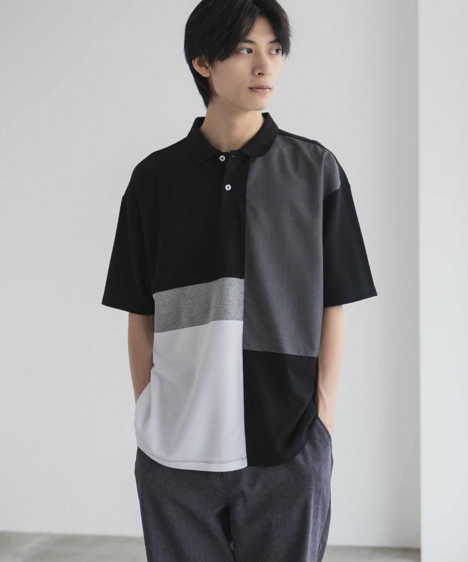 URBAN COLLECTION 鹿の子切替ポロシャツ メンズ商品サムネイル-12