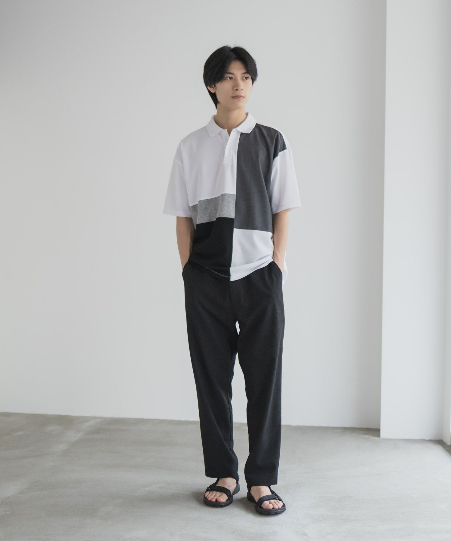 URBAN COLLECTION 鹿の子切替ポロシャツ メンズ