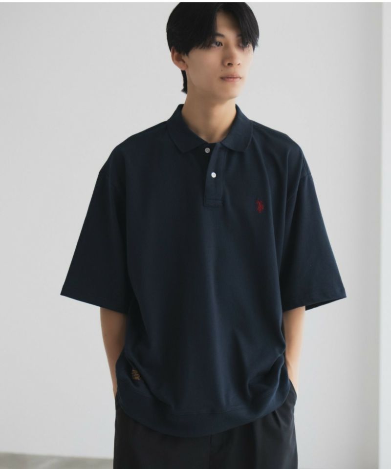 Bristol S/S BAGGY POLO M ポロシャツ　黒　メンズ fcrb_250041_black.jpg