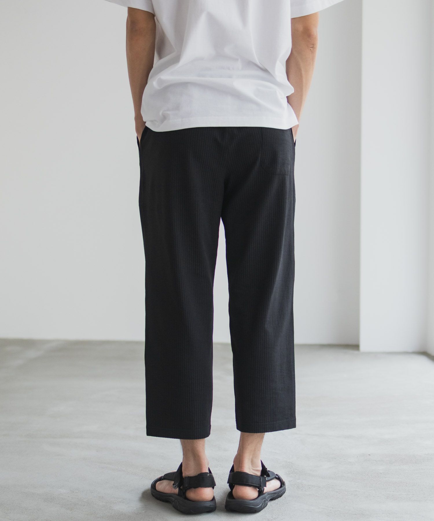 NAVY サッカー生地 アンクルパンツ メンズ