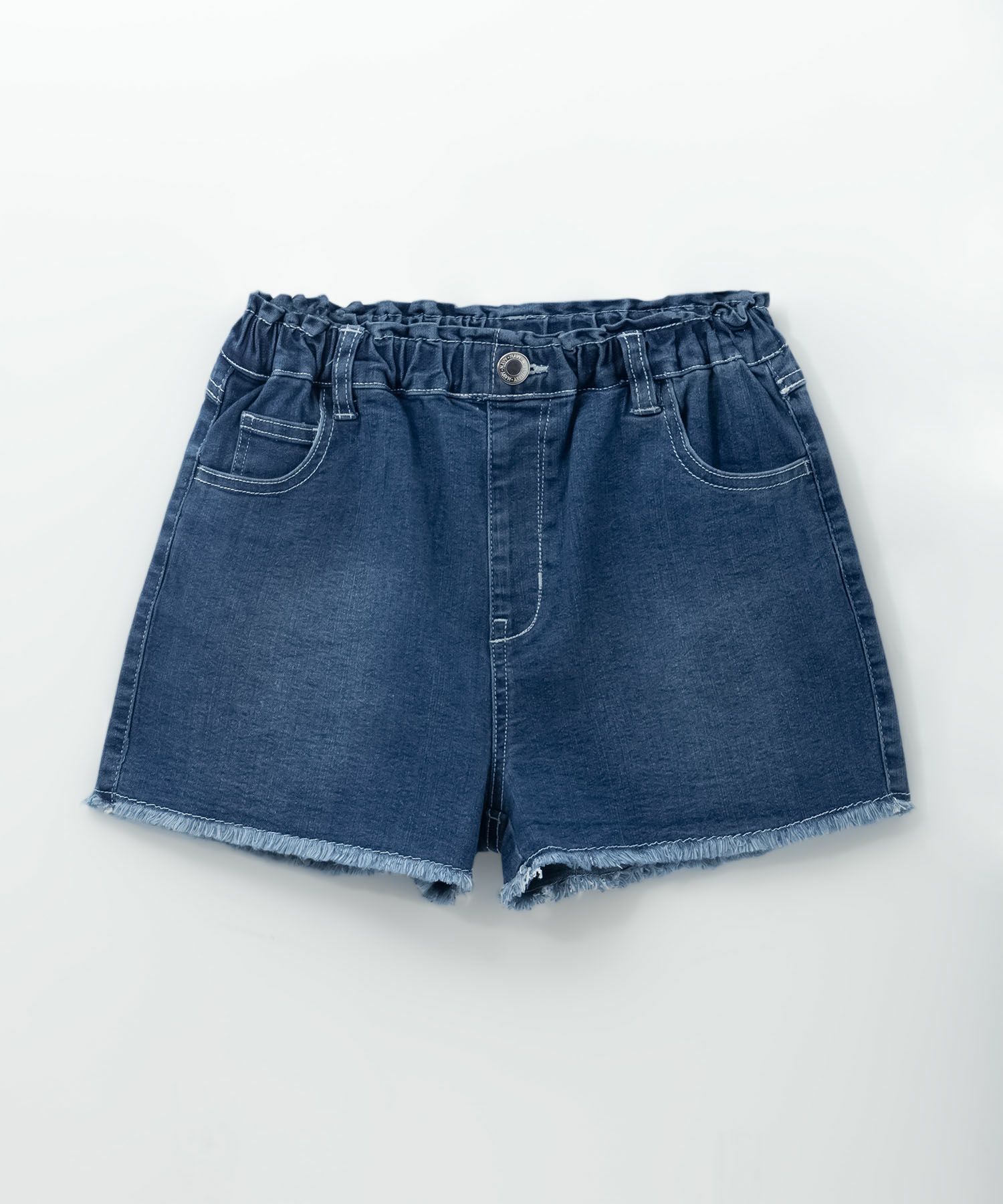 NAVY  のびるモン デニムフリンジショートパンツ キッズ商品サムネイル-1