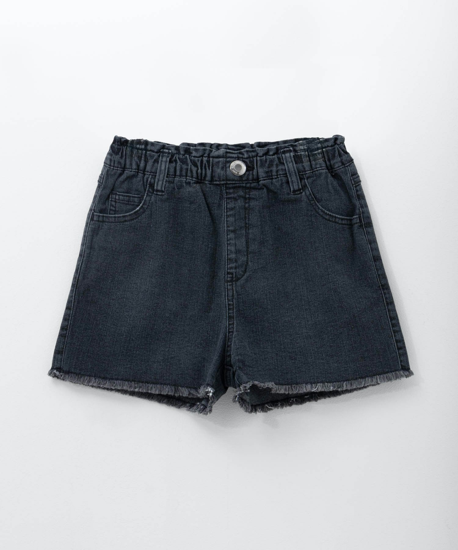 NAVY  のびるモン デニムフリンジショートパンツ キッズ商品画像-3