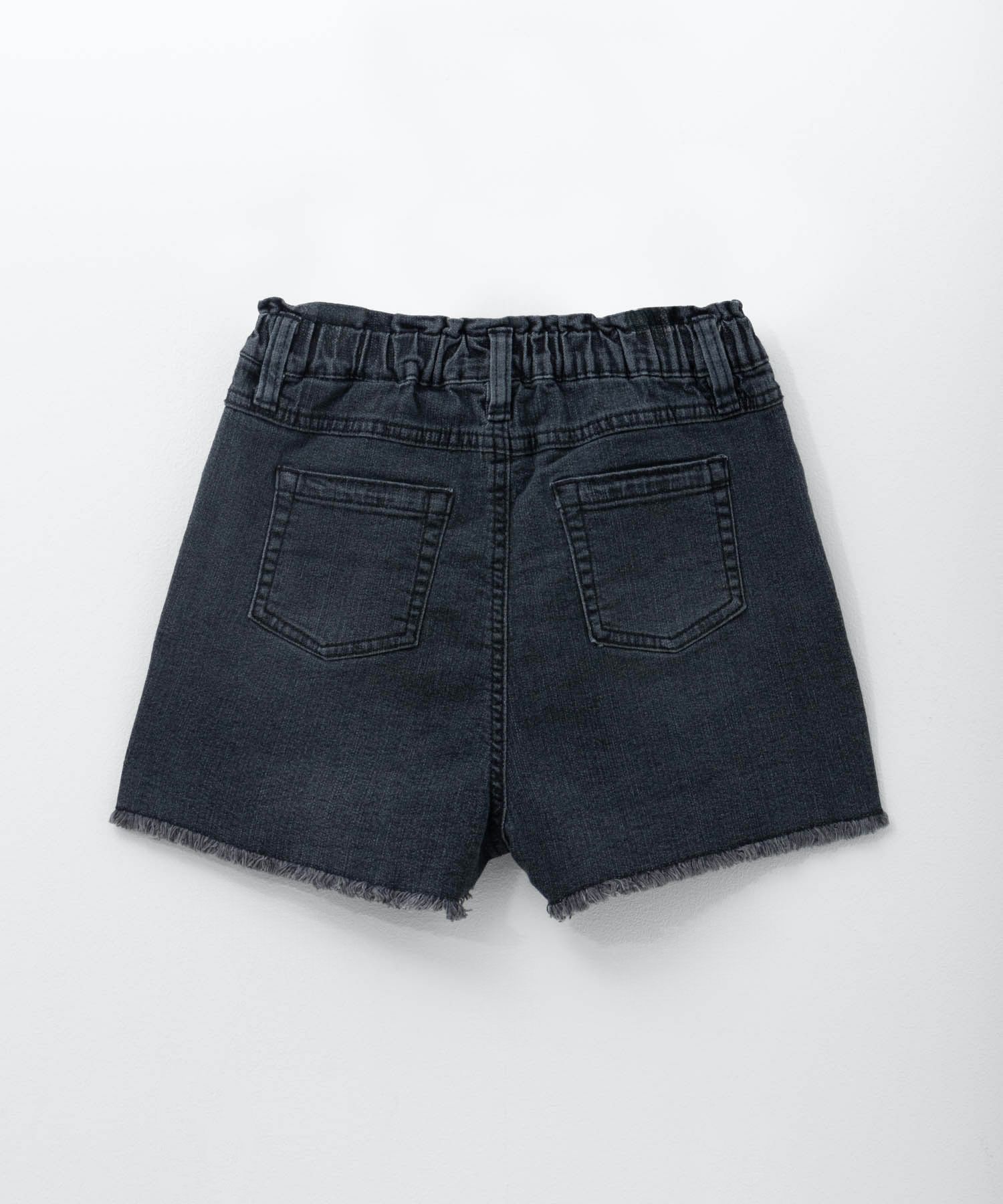 NAVY  のびるモン デニムフリンジショートパンツ キッズ商品サムネイル-4