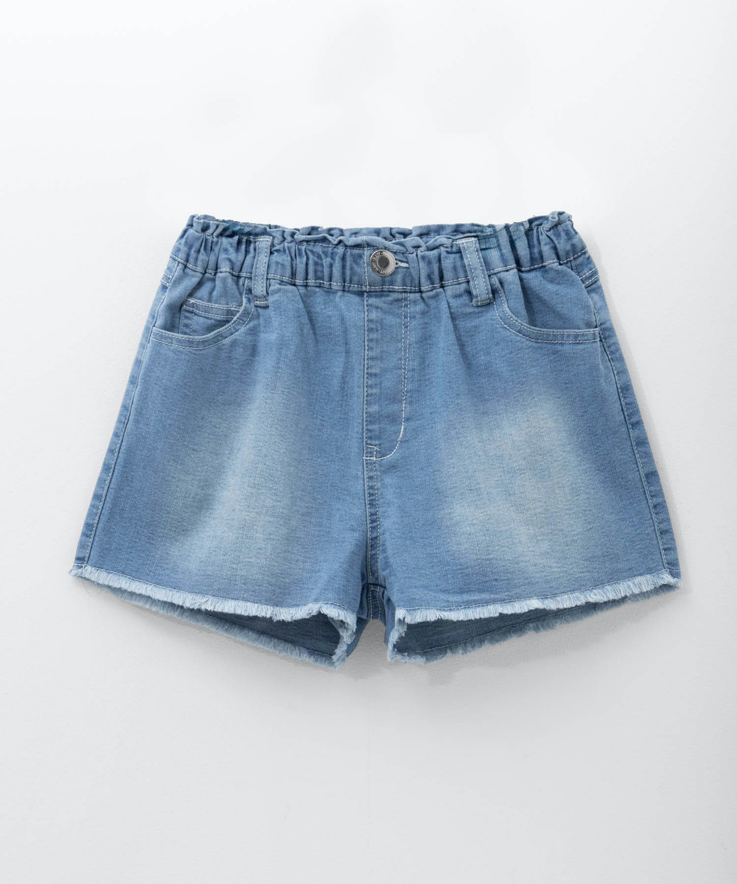 NAVY  のびるモン デニムフリンジショートパンツ キッズ商品サムネイル-5