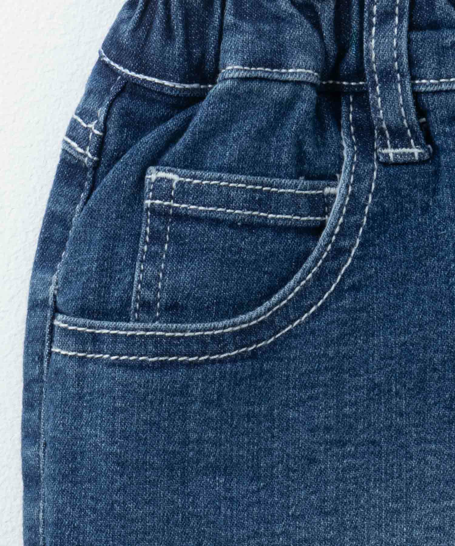 NAVY  のびるモン デニムフリンジショートパンツ キッズ商品画像-11