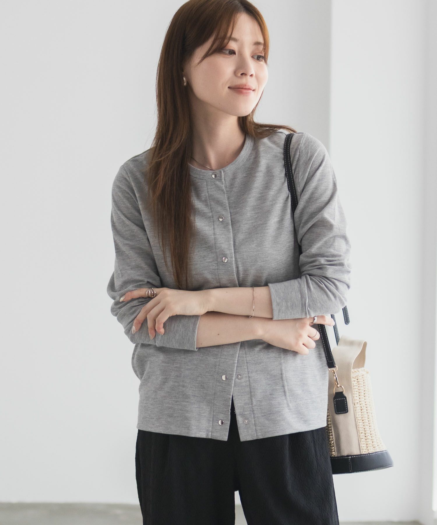 [期間限定価格]UVカット ドット釦カーディガン レディース