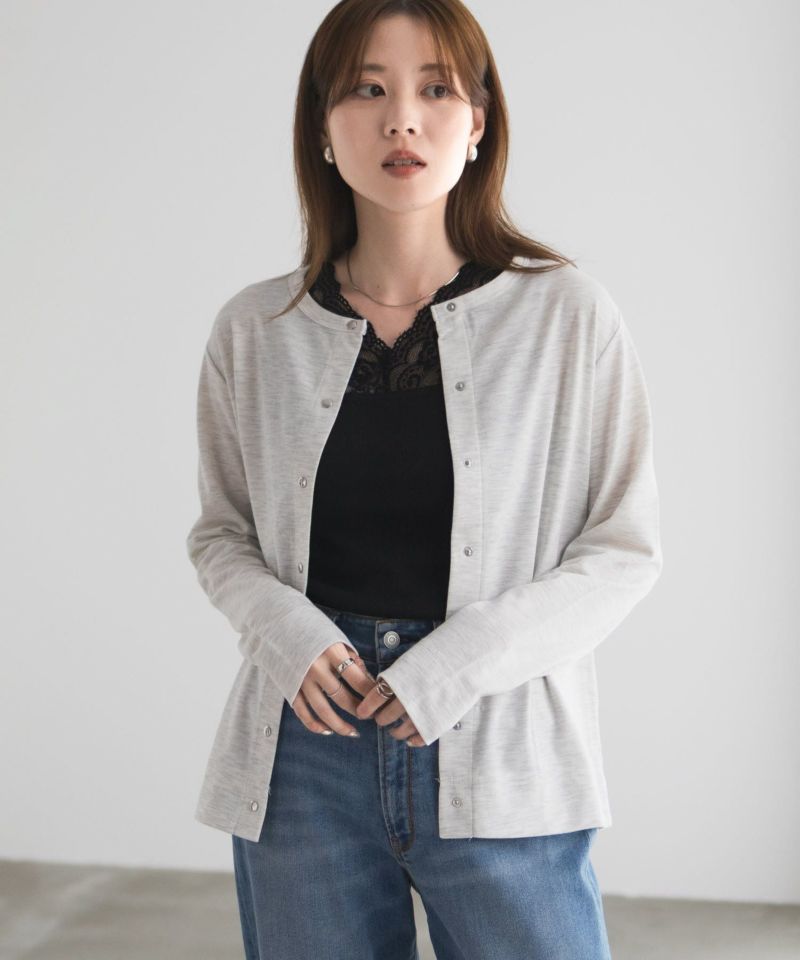 UVカット ドット釦カーディガン レディース商品画像-5