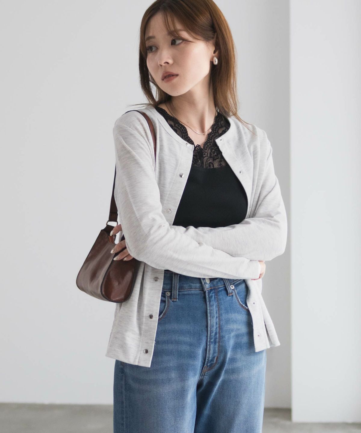 [期間限定価格]UVカット ドット釦カーディガン レディース