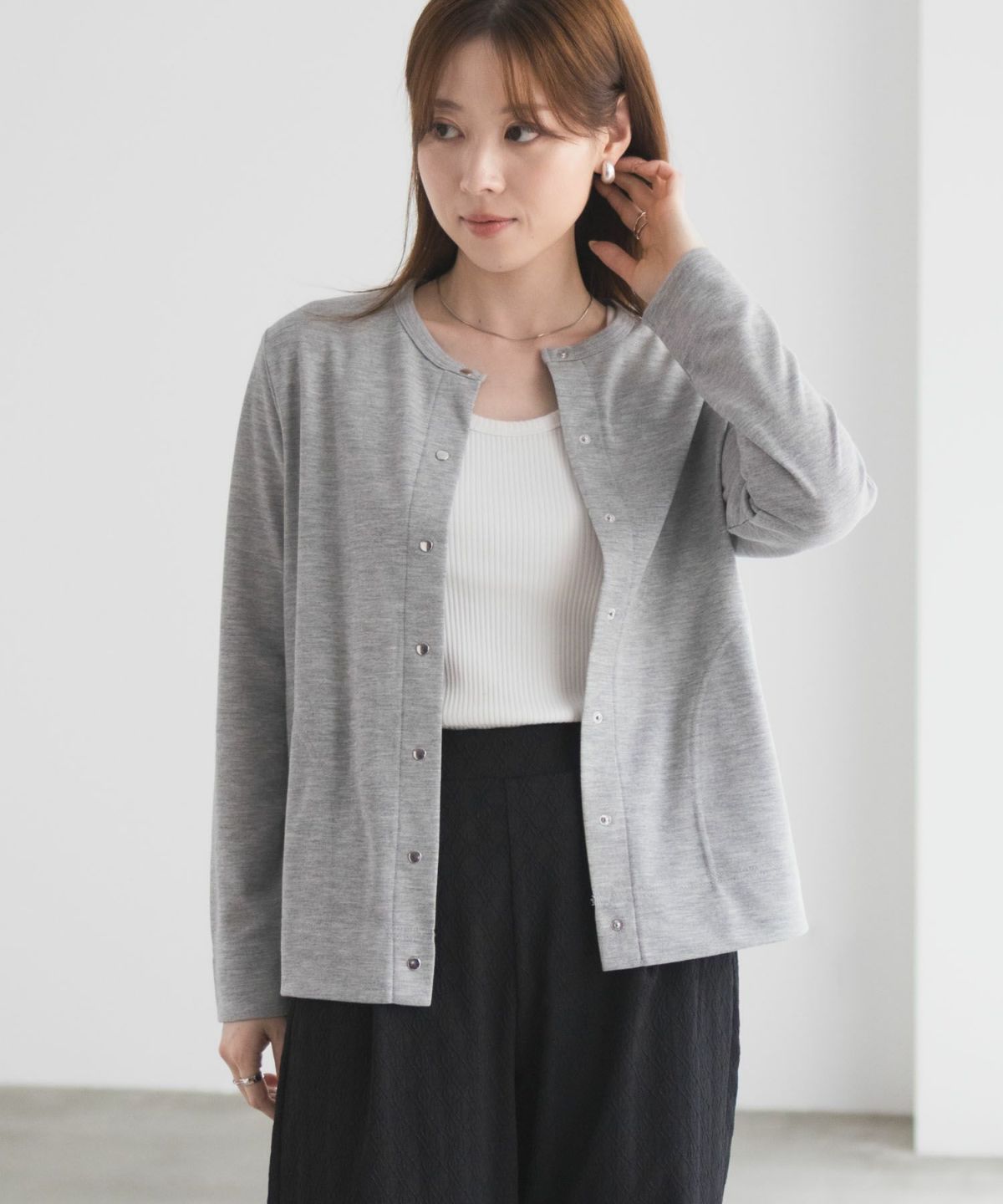 [期間限定価格]UVカット ドット釦カーディガン レディース