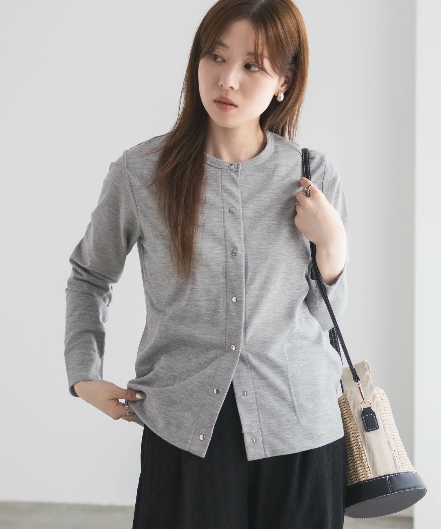 [期間限定価格]UVカット ドット釦カーディガン レディース