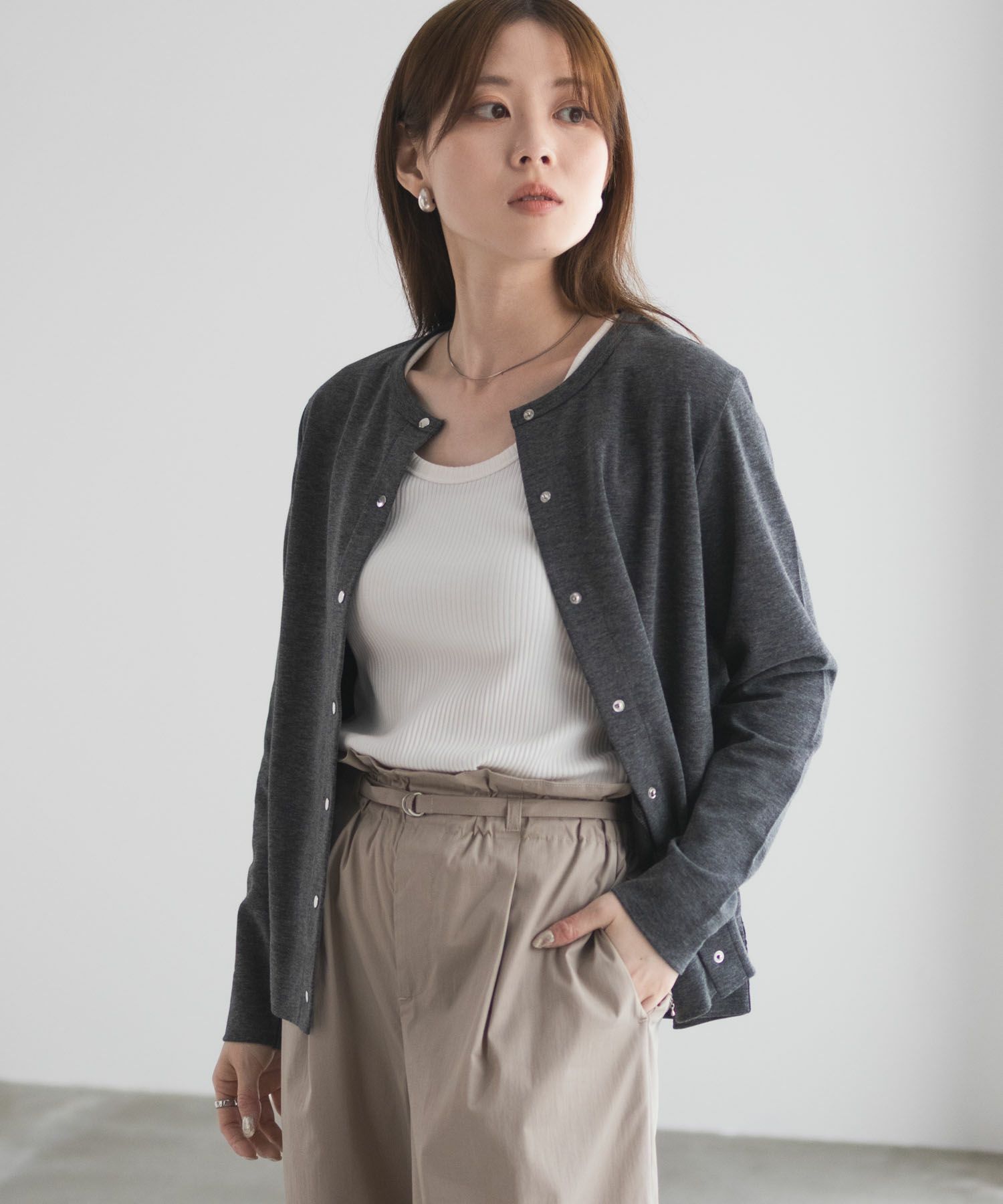 [期間限定価格]UVカット ドット釦カーディガン レディース