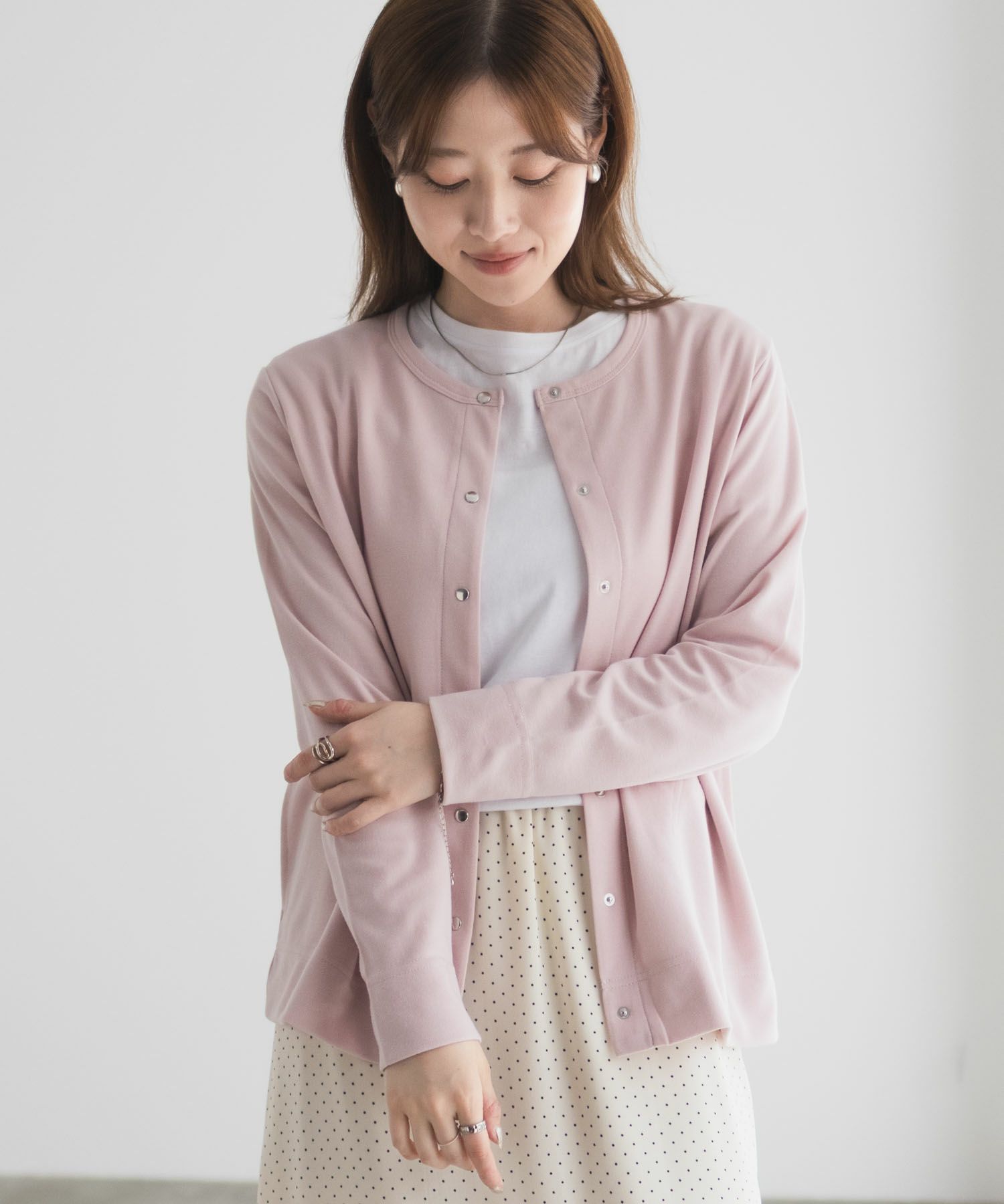 UVカット ドット釦カーディガン レディース商品サムネイル-19