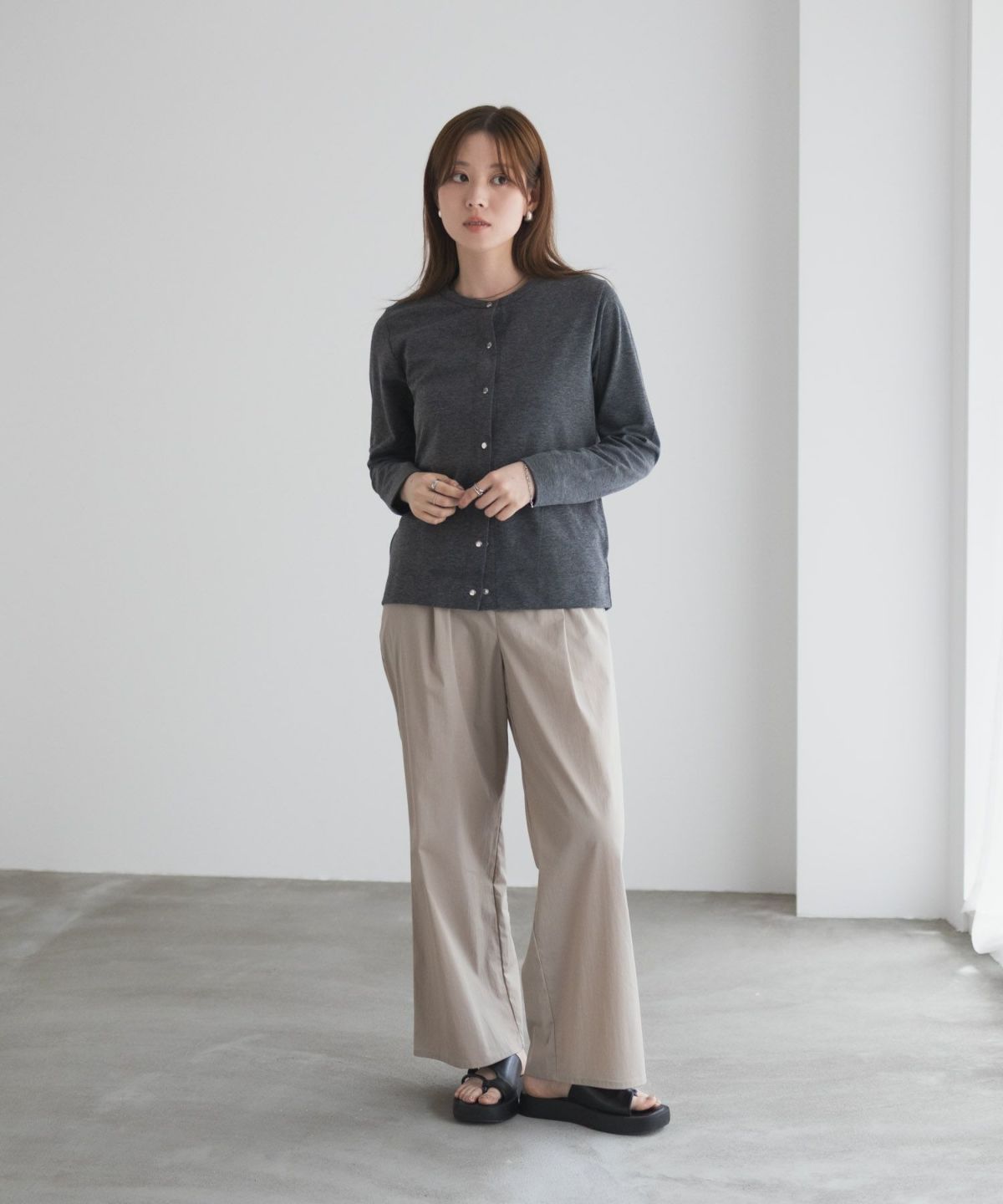 [期間限定価格]UVカット ドット釦カーディガン レディース