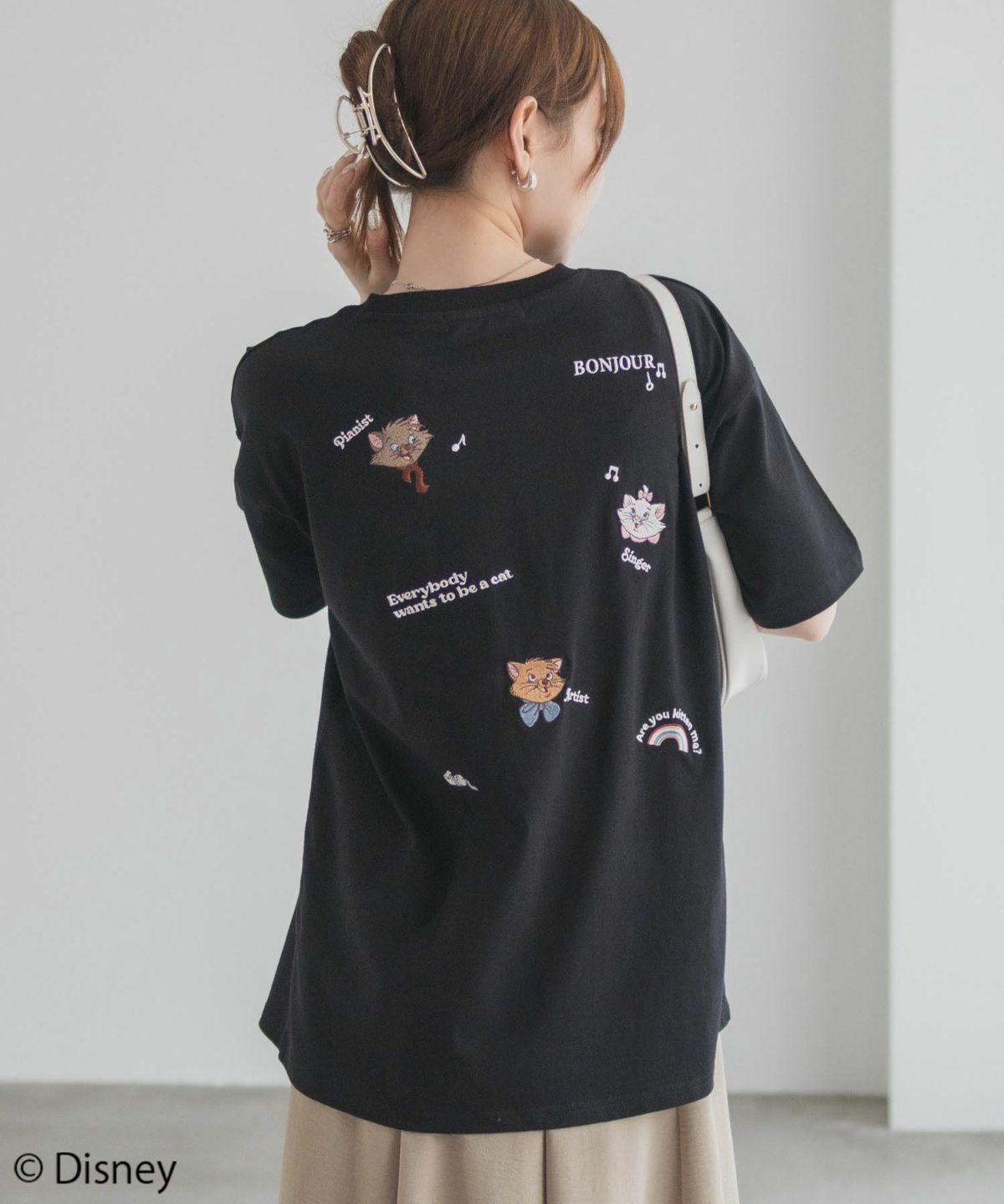 Disney マリー / ランダム刺繍Tシャツ レディース ネコポス 対応商品