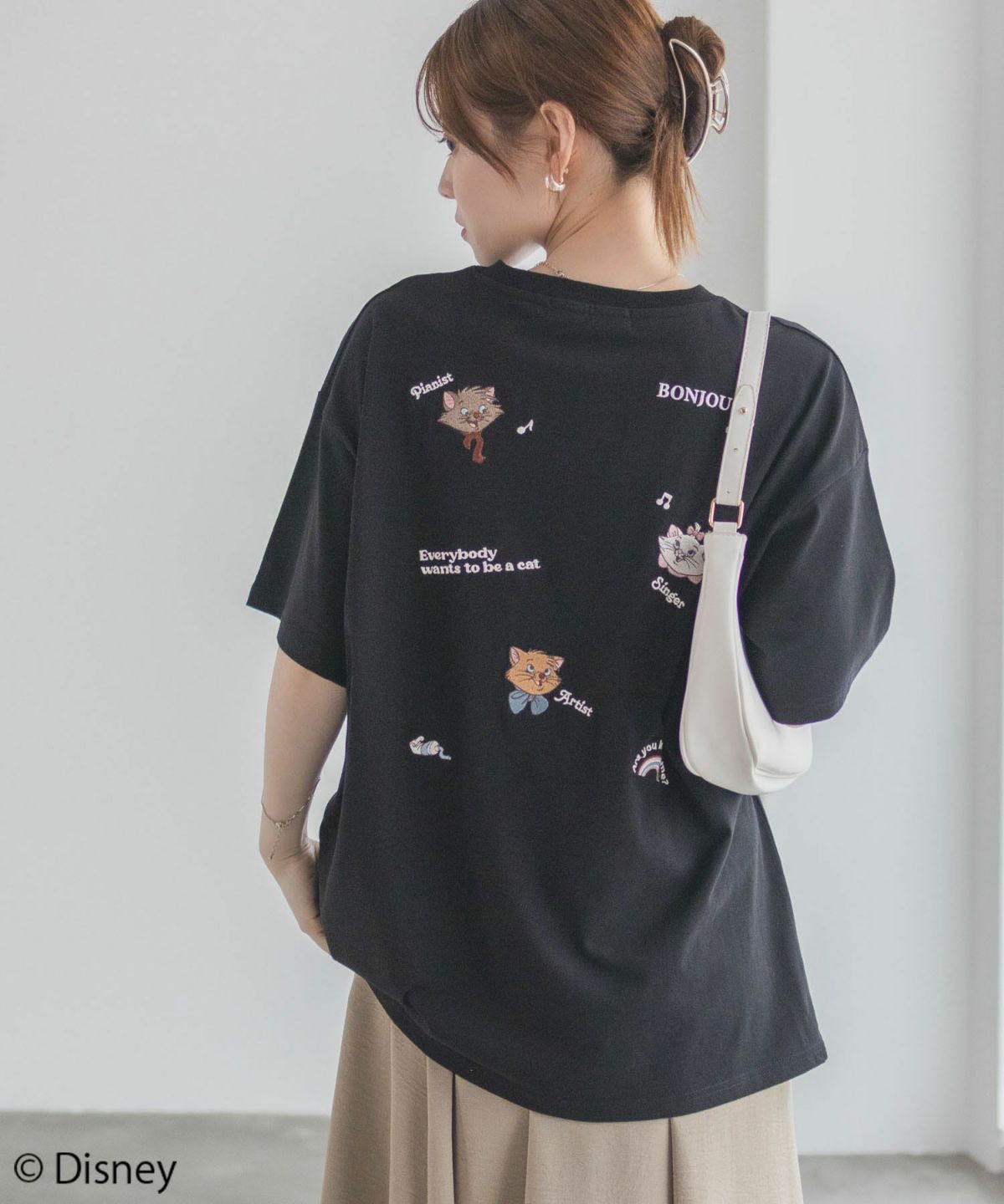Disney マリー / ランダム刺繍Tシャツ レディース ネコポス 対応商品