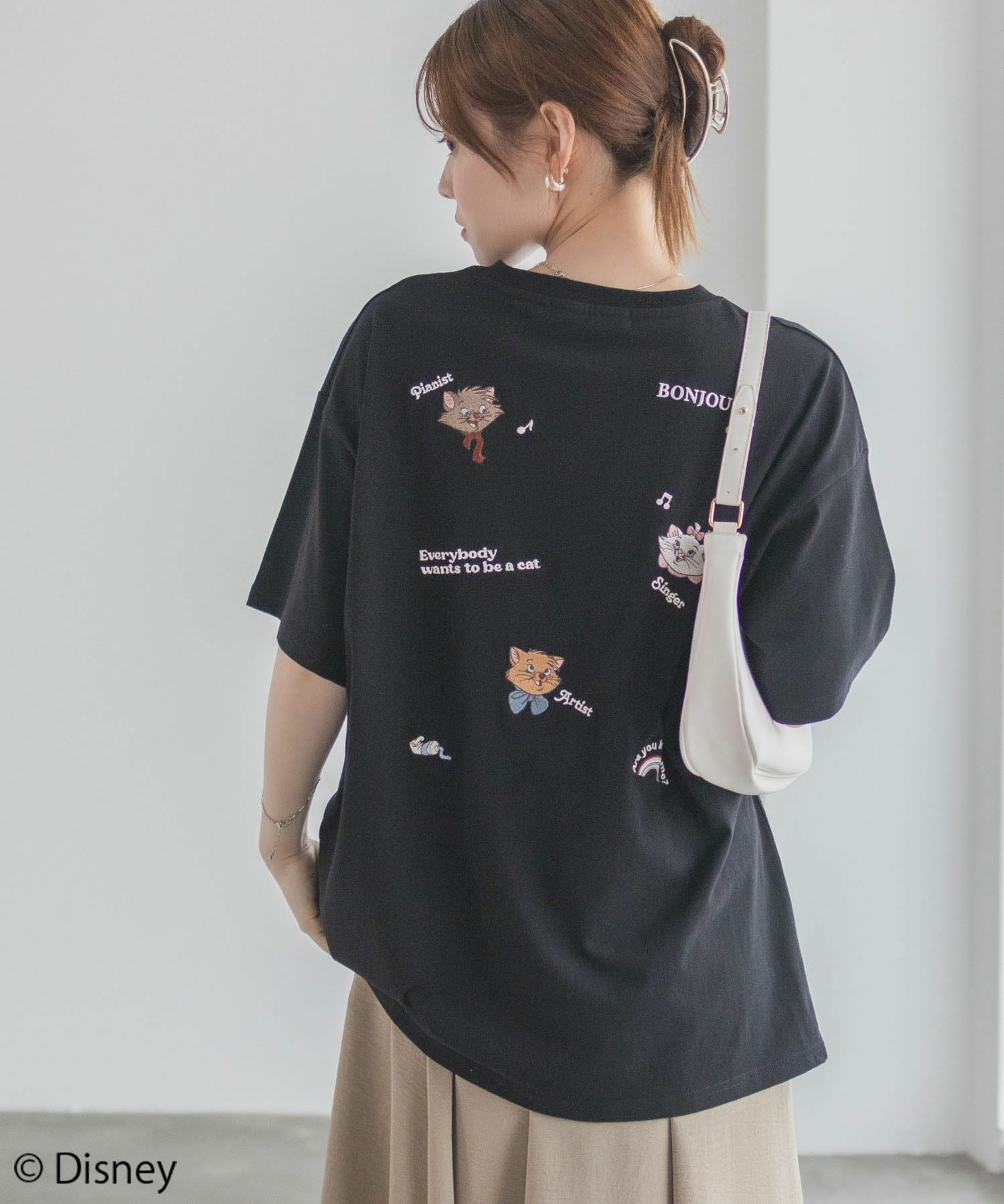 Disney マリー / ランダム刺繍Tシャツ レディース メール便 対応商品商品サムネイル-6