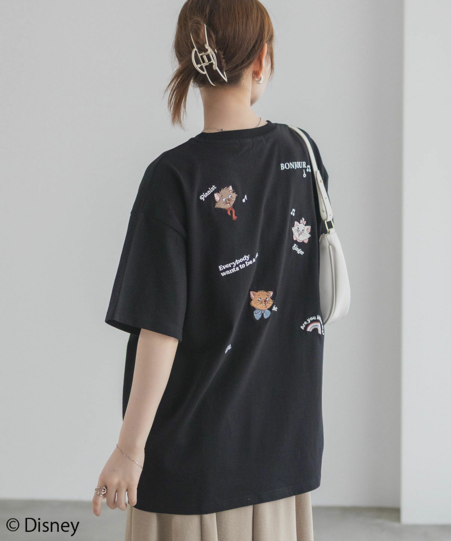 Disney マリー / ランダム刺繍Tシャツ レディース メール便 対応商品商品サムネイル-7