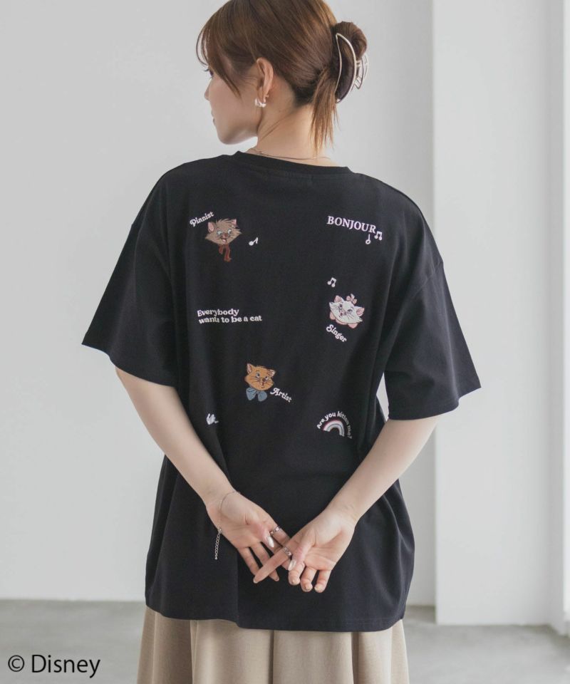 Disney マリー / ランダム刺繍Tシャツ レディース メール便 対応商品商品画像-9