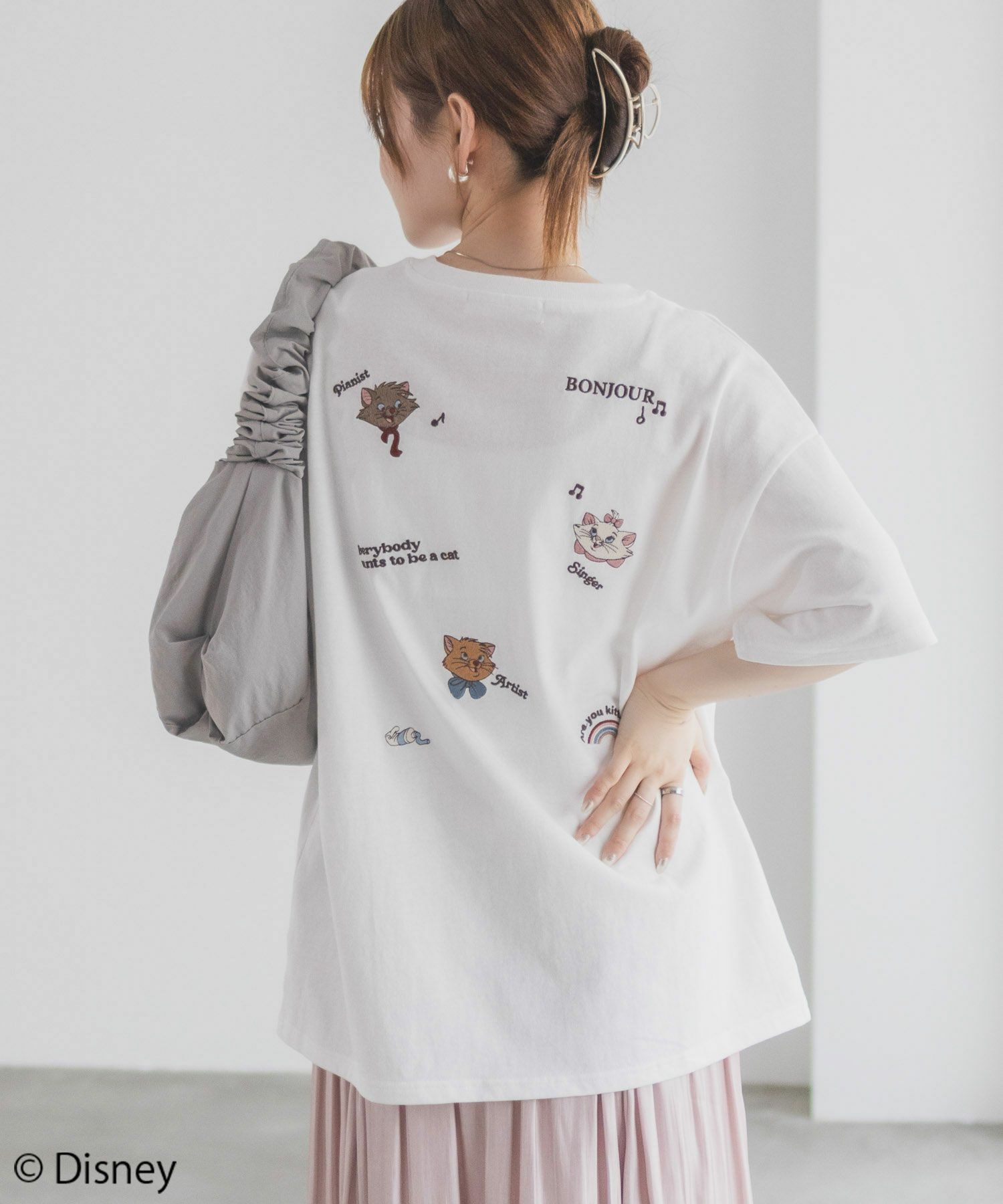 Disney マリー / ランダム刺繍Tシャツ レディース メール便 対応商品商品サムネイル-15