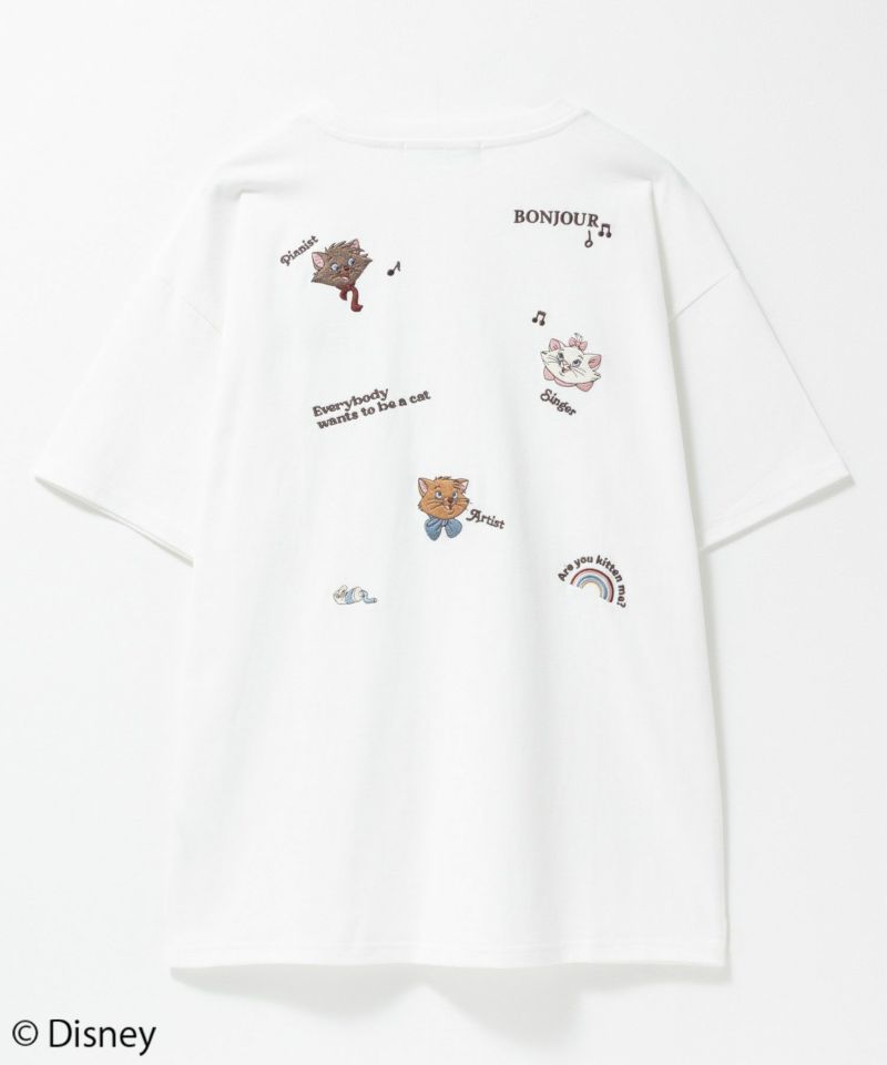 Disney マリー / ランダム刺繍Tシャツ レディース メール便 対応商品商品画像-20