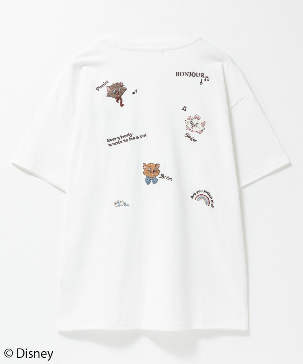 Disney マリー / ランダム刺繍Tシャツ レディース ネコポス 対応商品