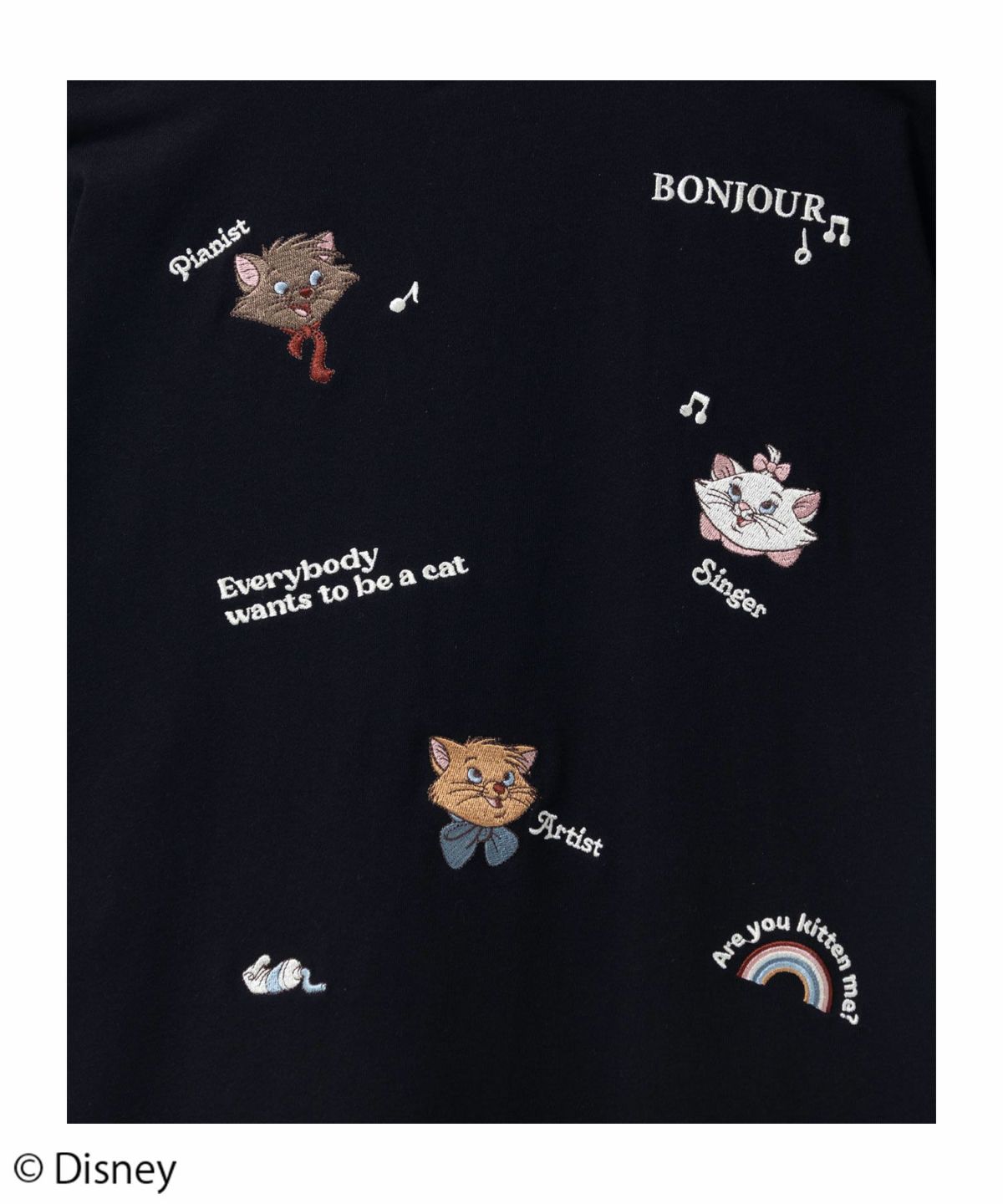 Disney マリー / ランダム刺繍Tシャツ レディース ネコポス 対応商品