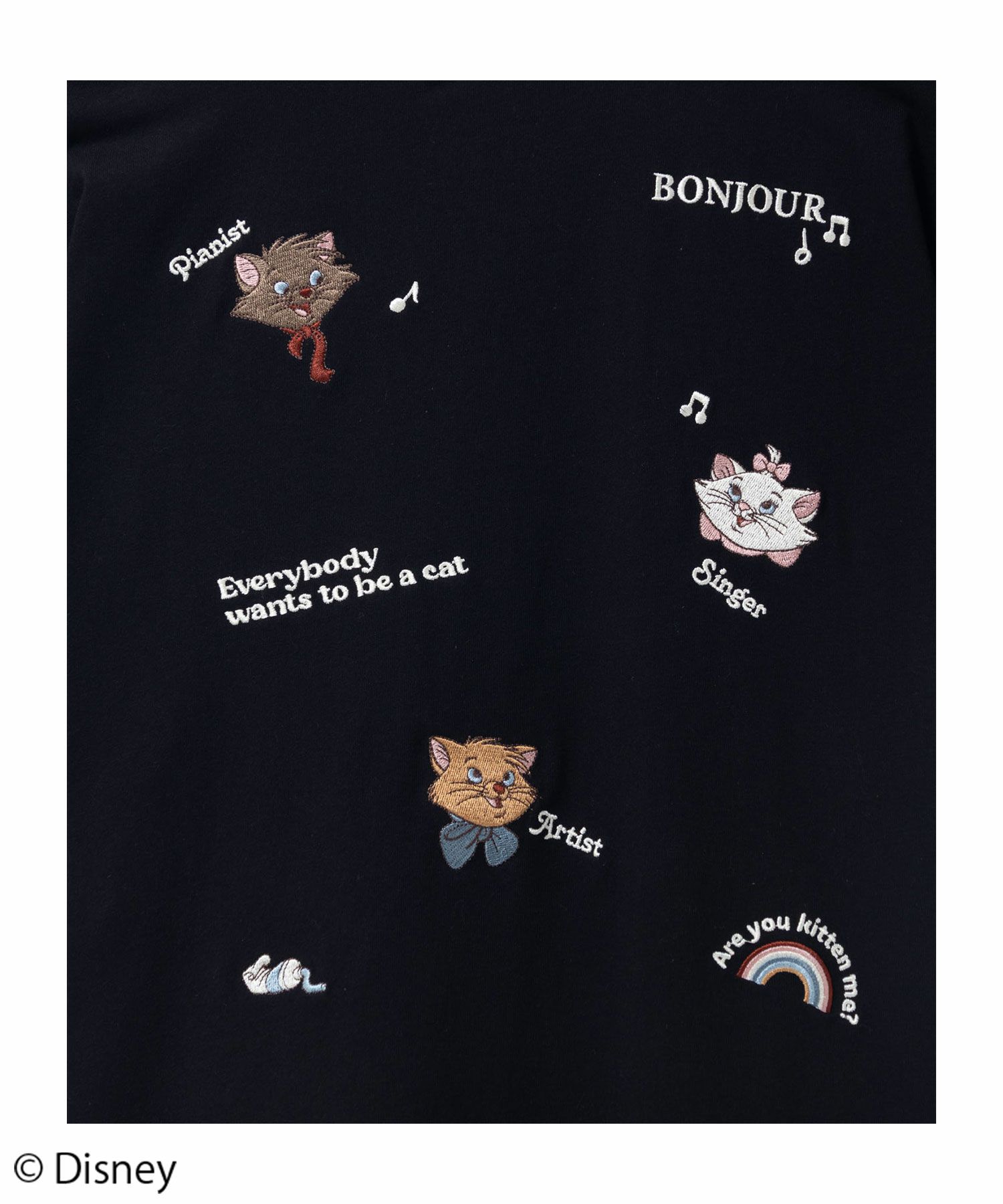 Disney マリー / ランダム刺繍Tシャツ レディース ネコポス 対応商品