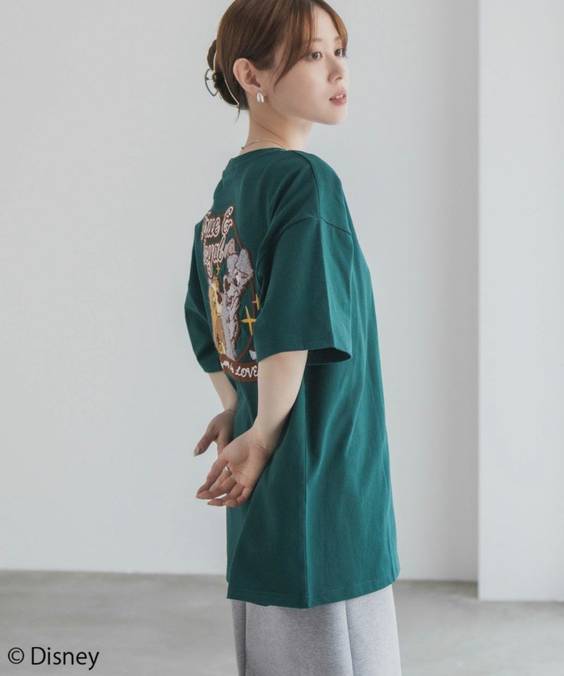 わんわん物語 レディ スキャンプ さがら 刺繍 半袖 tシャツ お揃い 双子 M Disney わんわん物語 レディー＆トランプ / サガラ刺繍Tシャツ