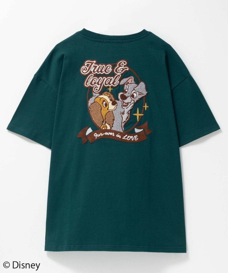わんわん物語 レディ スキャンプ さがら 刺繍 半袖 tシャツ お揃い 双子 M Disney わんわん物語 レディー＆トランプ / サガラ刺繍Tシャツ