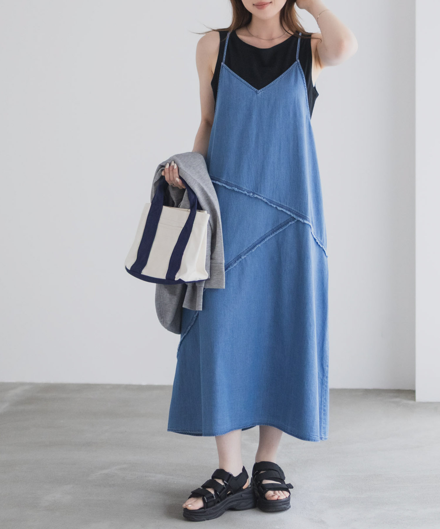 nAvy  毎日はきたくなるデニム「マイデニ」 イージーキャミワンピース レディース商品画像-1