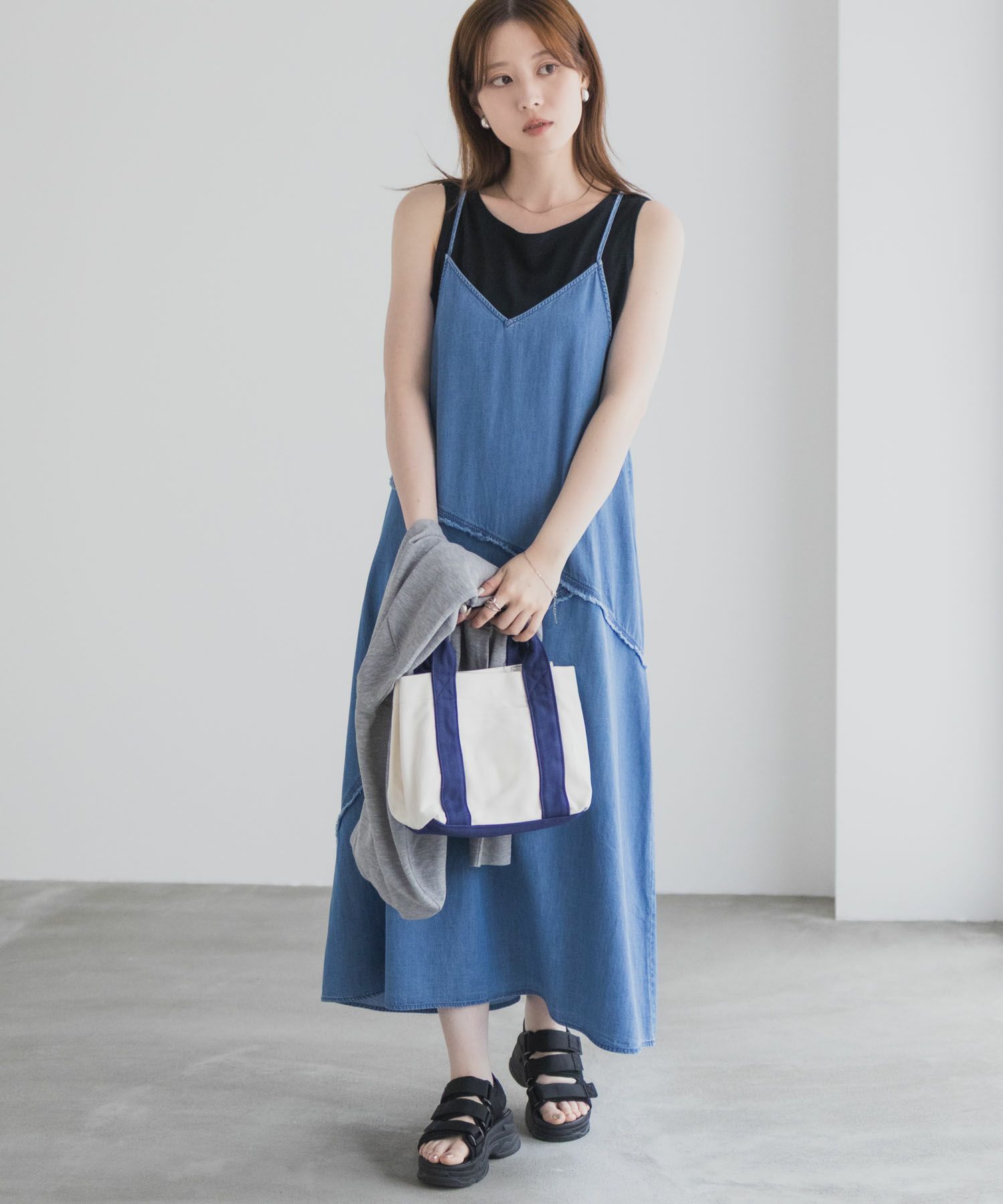 nAvy  毎日はきたくなるデニム「マイデニ」 イージーキャミワンピース レディース商品画像-5