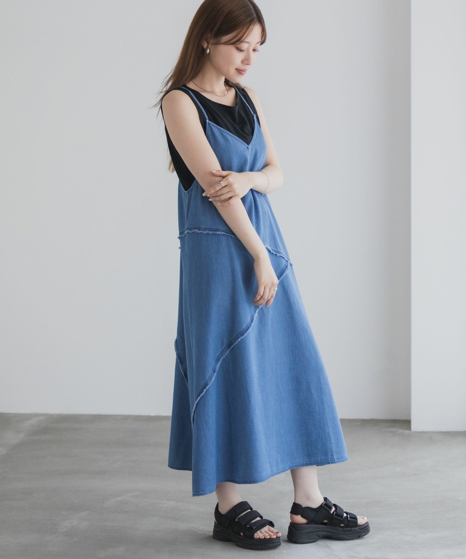 nAvy  毎日はきたくなるデニム「マイデニ」 イージーキャミワンピース レディース商品画像-10
