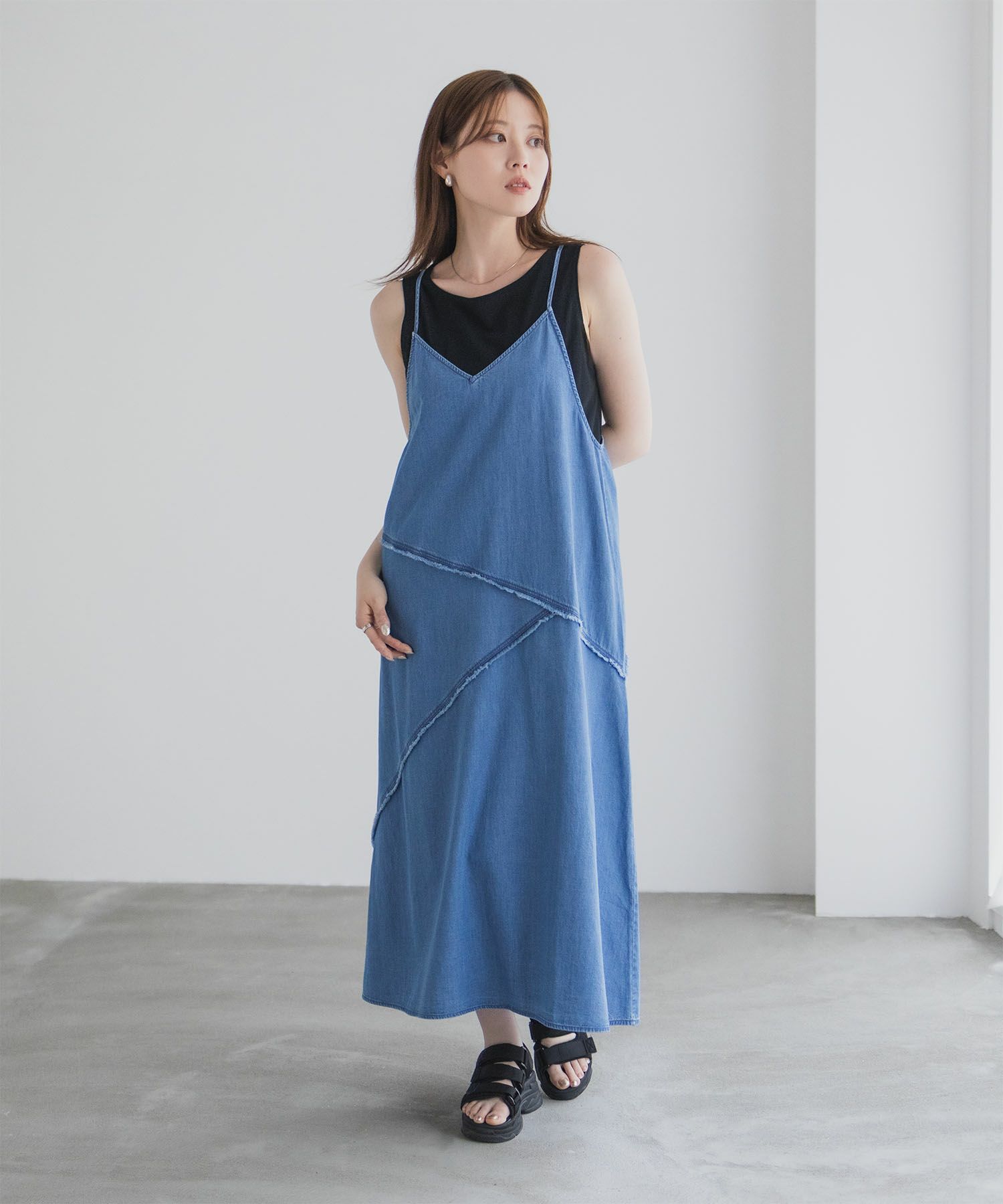 nAvy  毎日はきたくなるデニム「マイデニ」 イージーキャミワンピース レディース商品画像-25