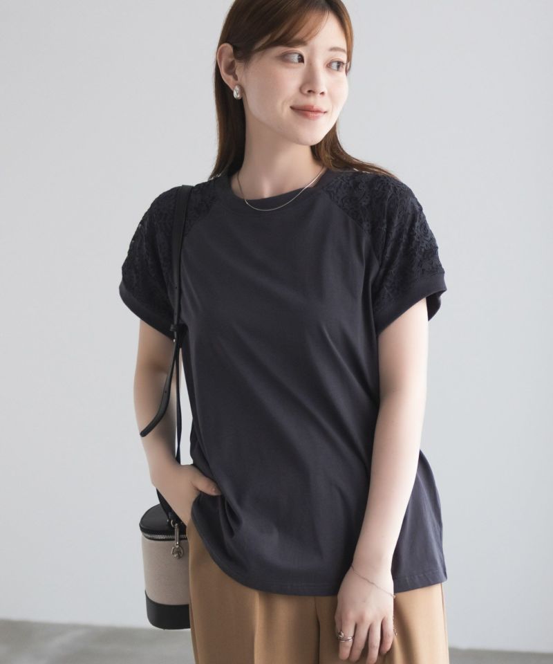 nAvy  ショルダーレースTシャツ レディース メール便 対応商品商品画像-1
