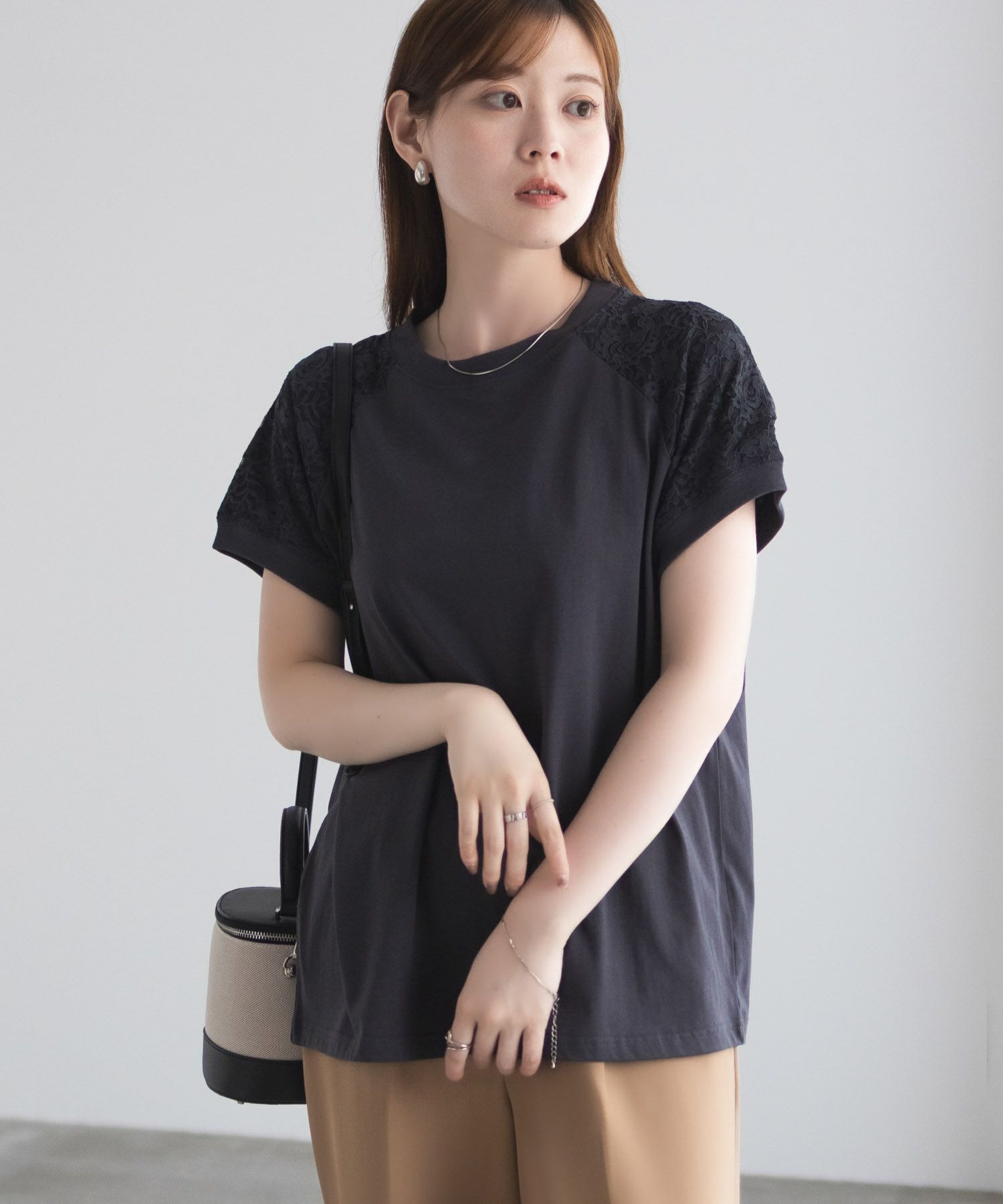 nAvy  ショルダーレースTシャツ レディース メール便 対応商品商品サムネイル-3