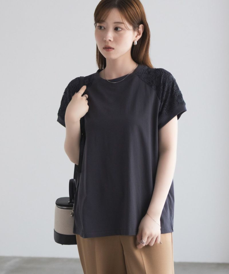 nAvy  ショルダーレースTシャツ レディース メール便 対応商品商品画像-5